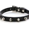 Dog Collars for Small Dogs, Spike Rivet Pu Leather Studded Stud Spiked Puppy Collar for XS Small Breed Pet Boy Dogs Male Cat Chihuahua, Black XS - Image 2