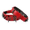 Berry Pet Sharp Spiked Studded Dog Collar - Stylish Leather Dog Collars - 2 Inch in Width Fit for Medium & Large Dogs - Such as Pitbull Mastiff - Black Rivets & Red Leather,15-18" - Image 7