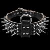 Pet Artist 2" Wide Luxury Genuine Leather Spiked Studded Dog Collars for Medium & Large Dogs,Black,XL,Neck for 21-24" - Image 6