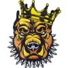World of Patches Pitbull Terrier Dog Breed Crown Iron on Sew on Embroidered Patch Applique for DIY Iron on Patch on Clothes