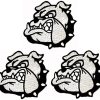 Kleenplus 3pcs. Bulldog Gray with Cute Black Dog Collar Cartoon Patch Bulldog Pitbull Dog Sticker Craft Patches DIY Applique Embroidered Sew Iron on Patch Emblem Clothing Costume Accessory Sewing