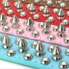 Serijoars Spiked Dog Collar Soft Pu Leather Mushrooms Rivet Spike Studded Dog Collar Adjustable Puppy Collars (L, Pink) - Image 2
