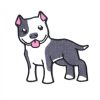 Pitbull Puppy Patch Emoji Baby Dog Embroidered Iron On