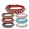 Spiked Dog Collar, Mushrooms Rivet Spike Anti-Bite Studded Protective Pet Neck Pu Leather Puppy Collars for XXS XS Small Medium Large Boy Dogs Male Cats Goat, Black S - Image 2