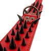 Berry Pet Sharp Spiked Studded Dog Collar - Stylish Leather Dog Collars - 2 Inch in Width Fit for Medium & Large Dogs - Such as Pitbull Mastiff - Black Rivets & Red Leather,15-18" - Image 6