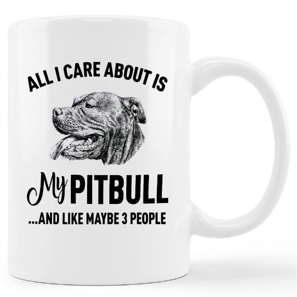 kunlisa Funny Pitbull Mug Cup,All I Care About is My Pitbull Ceramic Mug-11oz Coffee Milk Tea Mug Cup,Gifts For Dog Lovers Pitbull Mom Dog Mom Women Teen Girls,Pet Lovers Gifts