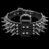 Pet Artist 2" Wide Luxury Genuine Leather Spiked Studded Dog Collars for Medium & Large Dogs,Black,XL,Neck for 21-24" - Image 6