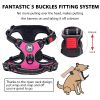 PoyPet No Pull Dog Harness, No Choke Front Clip Dog Reflective Harness, Adjustable Soft Padded Pet Vest with Easy Control Handle for Small to Large Dogs(Pink,M) - Image 7