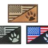 Antrix 3 Pcs American Flag/Service Dog K9 Paw Tracker Tactical Dog Police Dog Army Dog Patch with Hook & Loop Fastener Emblem Patch for Medium and Large Dog Vests Dog Harness Dog Clothes