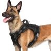 rabbitgoo Dog Harness for Large Dogs No Pull, Tactical Service Dog Vest with Molle and Control Handle, Adjustable and Reflective Military Pet Harness for Easy Walking and Training, Black, L