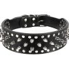 KocaPlye Spiked Dog Collar Rivet Studded Adjustable PU Leather Spikes Collar for Medium Large Dogs 2" Wide Spike Collars - Image 6
