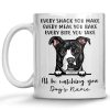 Personalized Pit Bull Pitbull Terrier Coffee Mug, Every Snack You Make I'll Be Watching You, Customized Dog Mugs for Mom Dad, Gifts for Dog Lover, Mothers Day, Fathers Day, Birthday Presents