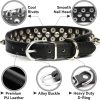 Serijoars Spiked Dog Collar Soft Pu Leather Mushrooms Rivet Spike Studded Dog Collar Adjustable Puppy Collars (L, Pink) - Image 3