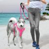 BARKBAY No Pull Dog Harness Large Step in Reflective Dog Harness with Front Clip and Easy Control Handle for Walking Training Running with ID tag Pocket(Pink,L) - Image 2