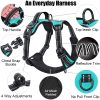 PoyPet No Pull Dog Harness, Reflective Comfortable Vest Harness with Front & Back 2 Leash Attachments and Easy Control Handle Adjustable Soft Padded Pet Vest for Small Medium Large Dogs (Mint Blue,M) - Image 4