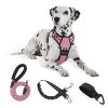FURRYFECTION Dog Harness | No Pull Dog Harness | Reflective Oxford | Padded Handle | 4 Adjustable Straps | 2 Leash Clips | No Choke Pet Vest Harness for Small Medium Large Dogs | Pink | L