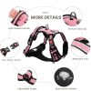 FURRYFECTION Dog Harness | No Pull Dog Harness | Reflective Oxford | Padded Handle | 4 Adjustable Straps | 2 Leash Clips | No Choke Pet Vest Harness for Small Medium Large Dogs | Pink | L - Image 3