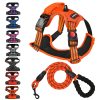 Juqiboom No Pull Dog Harness with A Free Heavy Duty 5ft Dog Leash, Adjustable Soft Padded Dog Vest, Reflective No-Choke Pet Oxford Vest with Easy Control Handle for Small and Large Dogs(Orange, Small)