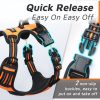 Eagloo Dog Harness for Large Dogs, No Pull Service Vest with Reflective Strips and Control Handle, Adjustable and Comfortable for Easy Walking, No Choke Pet Harness with 2 Metal Rings, Orange, L - Image 5
