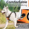 Eagloo Dog Harness for Large Dogs, No Pull Service Vest with Reflective Strips and Control Handle, Adjustable and Comfortable for Easy Walking, No Choke Pet Harness with 2 Metal Rings, Orange, L - Image 7