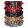 Beirui Heavy Duty Sharp Spiked Dog Collar - Stylish Leather Studded Dog Collar - 2 Inch Wide Dog Collar for Medium & Large Dogs - Such as Pitbull Mastiff Bulldog(Red Rivets & Black Leather,15-18") - Image 2