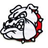 TH Head Bulldog Pitbull White Face Cute Cartoon Biker Motorcycle Logo Applique Embroidered Sew on Iron on Patch for Backpacks Jeans Jackets Clothing - Image 2