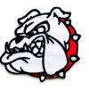 TH Head Bulldog Pitbull White Face Cute Cartoon Biker Motorcycle Logo Applique Embroidered Sew on Iron on Patch for Backpacks Jeans Jackets Clothing