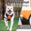 Eagloo Dog Harness for Large Dogs, No Pull Service Vest with Reflective Strips and Control Handle, Adjustable and Comfortable for Easy Walking, No Choke Pet Harness with 2 Metal Rings, Orange, L - Image 8