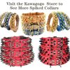 Kawagogo Spiked Studded Dog Collar with Large Sharp Spikes,2 Inch Wide Leather Dog Collar,Anti-bite,Fit Large Medium Dogs,Pitbull Doberman (L Adjust:19.7''-24.4'', Brown) - Image 2