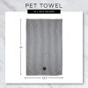 Bone Dry Pet Grooming Towel Collection Absorbent Microfiber X-Large, 41x23.5", Embroidered Red - Image 5