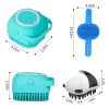 Comotech 3PCS Dog Bath Brush | Dog Shampoo Brush | Dog Scrubber for Bath | Dog/Grooming/Washing Brush Scrubber with Adjustable Ring Handle for Short & Long Haired Dogs/Cats (Blue Blue White) - Image 2