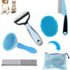 MASTER QUEEN Dog Brush Dog Grooming Kit 5PCS - Dog Brushes for Grooming, Dog Brush for Shedding,Puppy Brush and Flea Comb for Dogs, Slicker Brush for Dogs Comb and Dog Hair Brush Set Blue