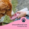 MalsiPree Dog Water Bottle Portable ? Leak Proof and Lightweight Water Bottle for Dogs ? Dog Travel Water Bottle with Bowl ? Dog Walking Accessories (12OZ, Pink) - Image 2
