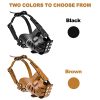 Ohcozzy Pitbull Dog Muzzle Leather with Adjustable Straps, Basket Muzzle Anti Biting, Barking and Chewing for Large Dog(Black) - Image 3