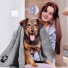Dogvingpk Dog Towels for Drying Dogs - Pack of 2 - Super Absorbent Soft Microfiber Pet Bath Grooming Towel for Dogs and Cats & Other Pets (M-36" * 28", Grey and Brown) - Image 7