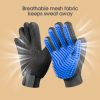 Upgrade Pet Grooming Gloves Cat Brushes for Gentle Shedding - Efficient Pets Hair Remover Mittens - Dog Washing Gloves for Long and Short Hair Dogs & Cats & Horses - 1 Pair (Blue) - Image 3