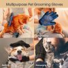 Upgrade Pet Grooming Gloves Cat Brushes for Gentle Shedding - Efficient Pets Hair Remover Mittens - Dog Washing Gloves for Long and Short Hair Dogs & Cats & Horses - 1 Pair (Blue) - Image 5