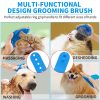 Comotech 3PCS Dog Bath Brush | Dog Shampoo Brush | Dog Scrubber for Bath | Dog/Grooming/Washing Brush Scrubber with Adjustable Ring Handle for Short & Long Haired Dogs/Cats (Blue Blue White) - Image 3