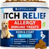 Artullano Dog Allergy Relief Chews - Itch Relief for Dogs - Fish Oil - Omega 3 - Itchy Skin Relief - Seasonal Allergies - Anti Itch Support & Hot Spots - Immune Health Supplement for Dogs