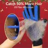 Upgrade Pet Grooming Gloves Cat Brushes for Gentle Shedding - Efficient Pets Hair Remover Mittens - Dog Washing Gloves for Long and Short Hair Dogs & Cats & Horses - 1 Pair (Blue) - Image 9