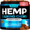 Hemp Calming Chews for Dogs with Anxiety and Stress - Dog Calming Treats - Dog Anxiety Relief - Storms, Barking, Separation - Valerian - Hemp Oil - Calming Treats for Dogs - Made in USA