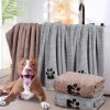 Dogvingpk Dog Towels for Drying Dogs - Pack of 2 - Super Absorbent Soft Microfiber Pet Bath Grooming Towel for Dogs and Cats & Other Pets (M-36" * 28", Grey and Brown) - Image 6