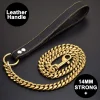 14MM Gold Dog Leash Stainless Steel Metal Chew Proof Dog Lead Chain for Dogs Pet Traction Rope - AliExpress 15 - Image 6