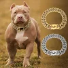 32MM Large Dog Choke Chain Collar Heavy Duty Crystal Cuban Link Thick Stainless Steel Dog Harness Dog Collar Pet Accessories - AliExpress 15
