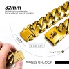 32MM Wide Strong Metal Dog Chain Collars Stainless Steel Dog Choker Pitbull Gold Dog Necklace For Large Dogs - AliExpress 15 - Image 5