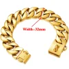 32mm Wide Stainless Steel Collar with side ring Strong Dog Gold Collar Big Dogs Cuban Link Chain for Medium Large Bulldog - AliExpress 15 - Image 2