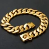 32mm Wide Stainless Steel Collar with side ring Strong Dog Gold Collar Big Dogs Cuban Link Chain for Medium Large Bulldog - AliExpress 15 - Image 5