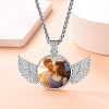 Custom4U Personalized Angel Wings Pendant Neckalce with Picture Inside Custom Photo Necklace Memorial Photo Medallion Chain Hip Hop Jewelry for Men - Image 2