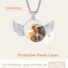 Custom4U Personalized Angel Wings Pendant Neckalce with Picture Inside Custom Photo Necklace Memorial Photo Medallion Chain Hip Hop Jewelry for Men - Image 7