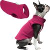 Gooby Fleece Vest Dog Sweater - Fuchsia, Large - Warm Pullover Fleece Dog Jacket with O-Ring Leash - Winter Small Dog Sweater Coat - Cold Weather Dog Clothes for Small Dogs Boy or Girl